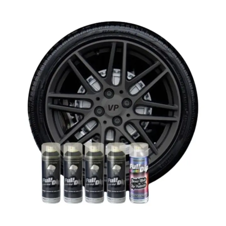 AutoFullCar - PACK 4 SPRAYS - FULL DIP GUN METAL CON PROTECCION MATE - 400ml Unidad - 1