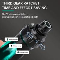 Destornillador Doble Cabeza Magnético Ajustable Telescópico De Longitud Ratchete Con Mango Tipo De Cabeza Phillips Y Slotted Material De Acero Crômio-vanadio Herramienta De Reparación Multifuncional - details 2
