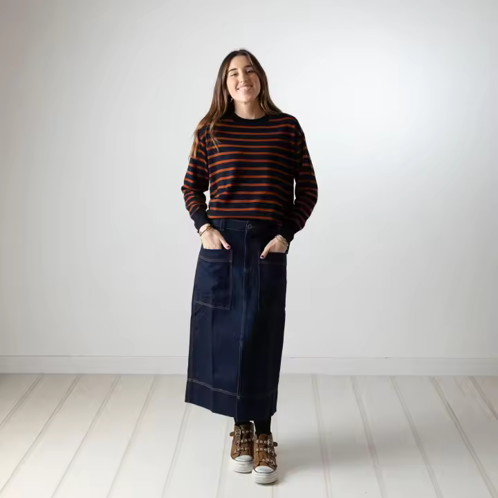 Yerse - 41853_056 - Falda Vaquera Recta 100% Algodón Orgánico - Mujer - 1