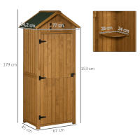 Armaria de Jardín Cobertizo de Jardín with estantería Techo de madera Ventana Madera Amarillo + Verde 77x54,2x179 cm - details 6