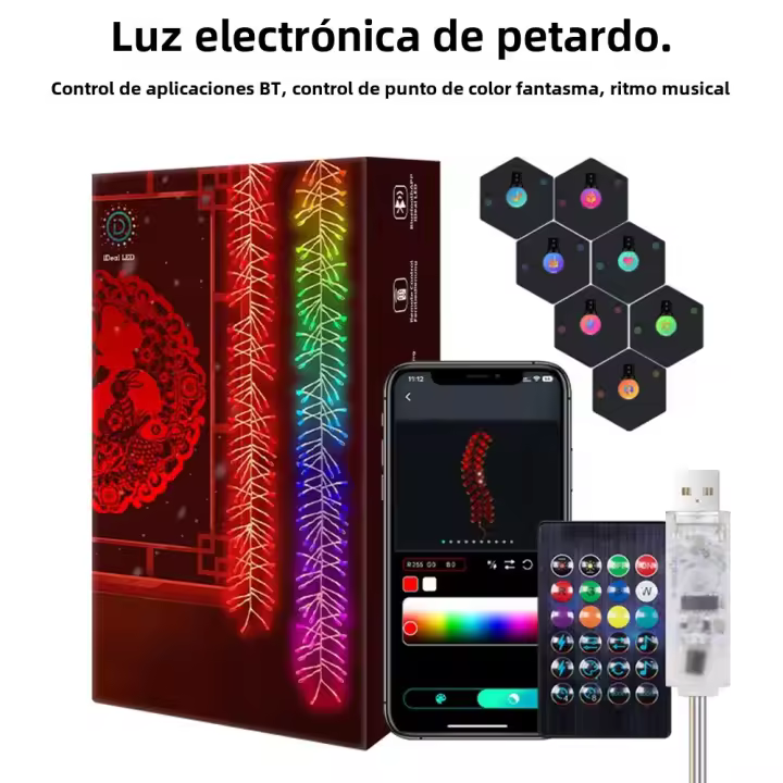 Nueva Year Fósforo Electrónico De Luz Magia Con Control APP Luz Colorida Para Decoración De Hogar Y Fiestas Regalo Inteligente - 1