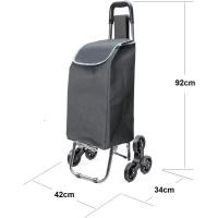 Carro de la Compra Plegable con 6 Ruedas para Subir Escaleras, Bolsa Impermeable de 42L Gris COSHANO - details 2