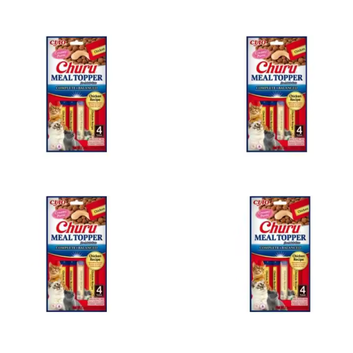 Churu Meal Topper para Gatos Pack 4 Unidades de 56g (224g). Snack Saludable para Gatos. Alimento Completo bajo en calorias - Inaba - 1
