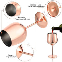 Vaso De Vino Tinto De Acero Inoxidable De 500ML Rojo Indestructible Estilo Europeo Para Cocteles Y Champán Uso En KTV Y Bar - details 4
