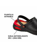 Zueco Ultraligero DIAN EVA SOFT BLANCO TALLA 39  Es un Calzado Antibacteriano. Libre de látex. Monocasco, anatómico y antideslizante. Apto para lavado en lavadora hasta 40º. Con correa posterior abatible entre el talón y la pala. - details 1