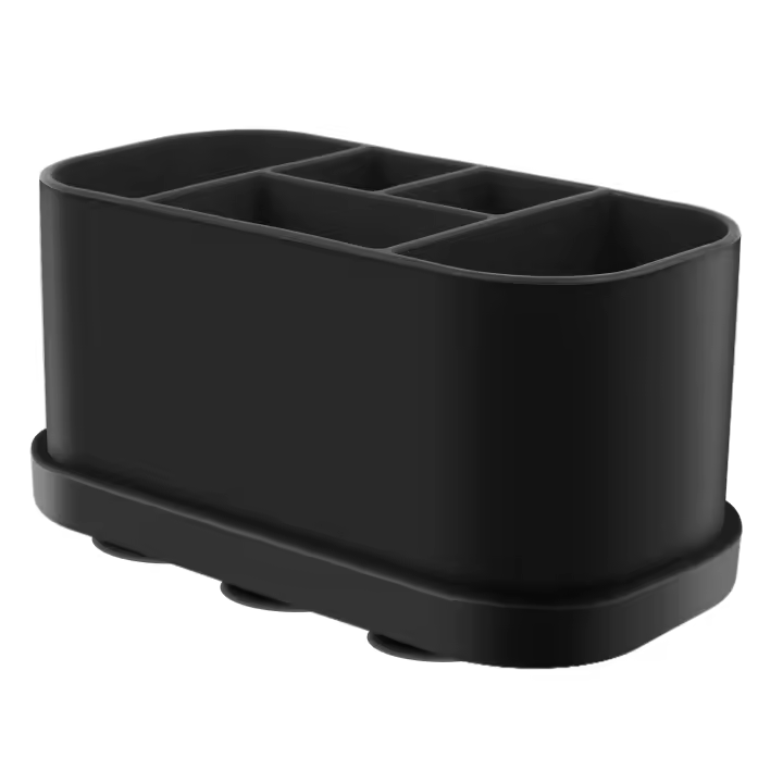Organizador De Baño Con 5 Slots Para Cepillos De Dientes Y Pasta De Dientes Soporte De Silicona De Adhesión Succión Para Contador - 1