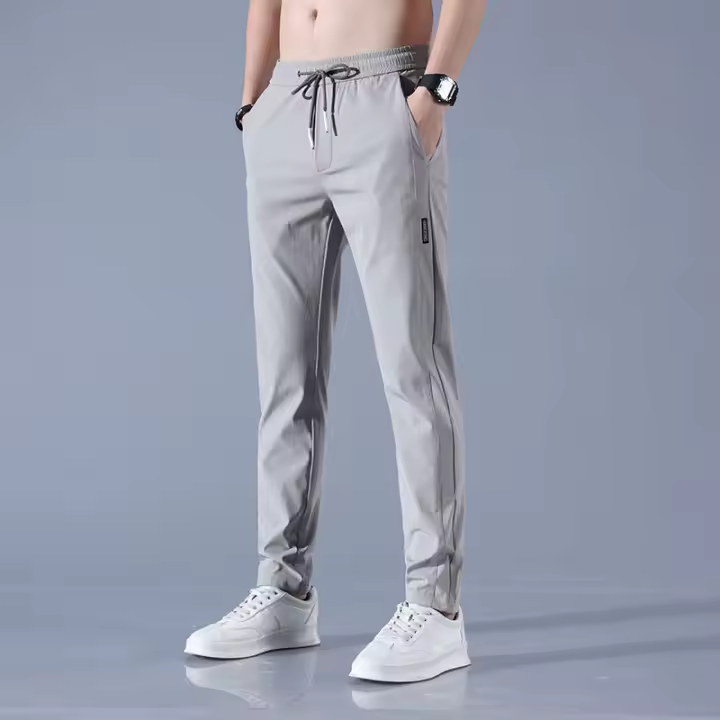 Pantalones Casuales Para Hombre FGKKS 2024 Color Sólido Diseño De Moda Slim Calidad Superior Pantalones De Calle Popular Para Exterior - 1