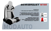 MODAUTO Semibaquet S.E Cuero ,Adaptable para Coches,Ríeles Incluidos,para Coche y Simulador de Conducción - details 0