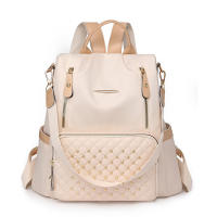 Mochila escolar para estudiantes con forma de diamante de gran capacidad, moderna, sencilla, informal y versátil, mochila para mujer con incrustaciones de remaches. - details 0
