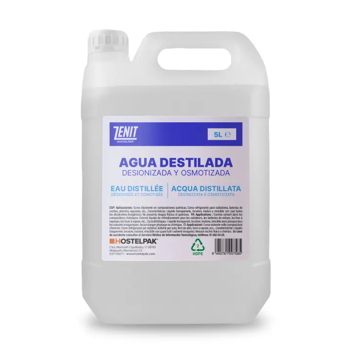 Hostelpak  5 l  Agua destilada   Plancha, CPAP, Tattoo, Máquinas de esterilización - 1