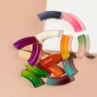 Tubo De Bambú De Acrílico Color Crema 15 Piezas 11mm Resina Perla Gorda Para DIY Pulseras Collares Joyería Accesorios - details 13