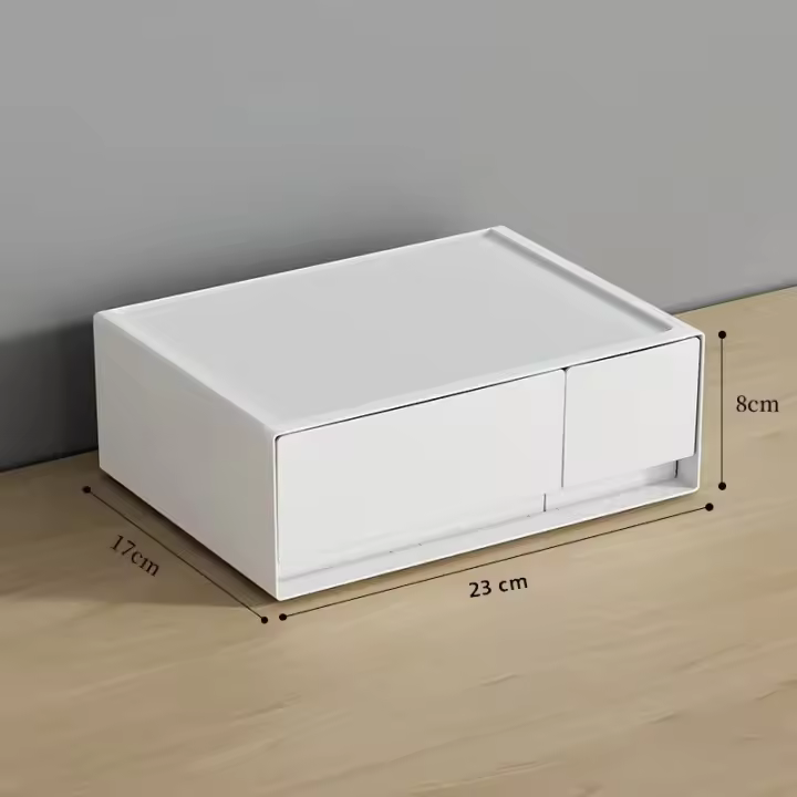 Caja De Almacenamiento Plegable Con Cajones Multifuncional Estilo Moderno Para Dormitorio Y Escritorio Organizador De Cosméticos Plástico Para El Hogar - 1