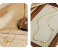 Encanto Joyería minimalista chapado en oro de acero inoxidable clásico Shell en forma de corazón collar de concha para mujer fiesta boda - details 5