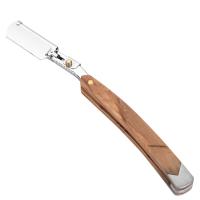Afeitadora De Seguridad Para Hombre Con Mango De Madera Retro 10pcs Cabeza De Cuchilla Plegable Herramientas De Limpieza Y Cuidado Del Rostro - details 1