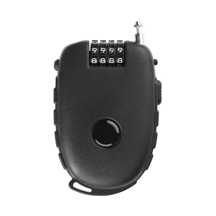 Cerradura De Combinación Para Casco De Motocicleta Herramienta De Bloqueo Con Cadena Telescópica Coded 4 Dígitos Anti-Robo - 1