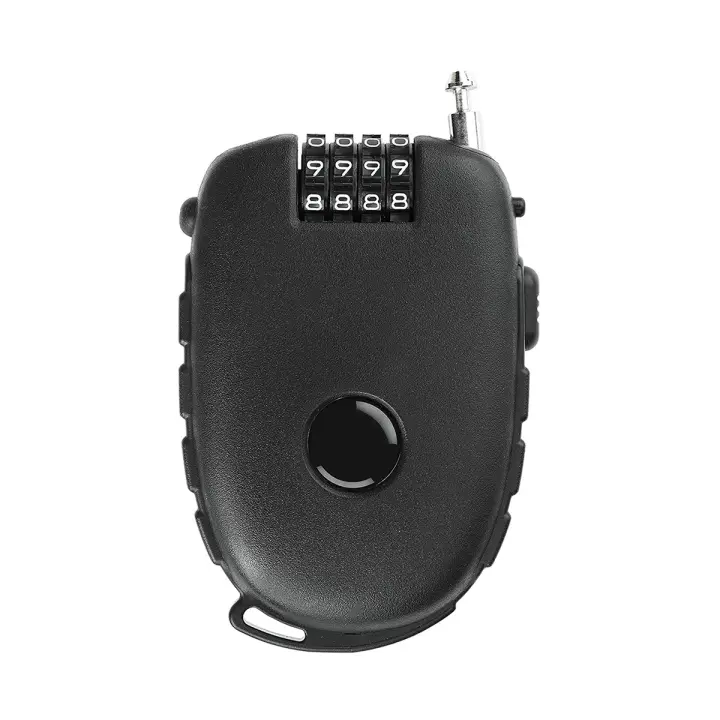 Cerradura De Combinación Para Casco De Motocicleta Herramienta De Bloqueo Con Cadena Telescópica Coded 4 Dígitos Anti-Robo - 1