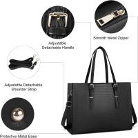 Bolso de cuero para portátil de 15,6 pulgadas para Mujer, impermeable, maletín profesional para hombre, Gran capacidad - details 1
