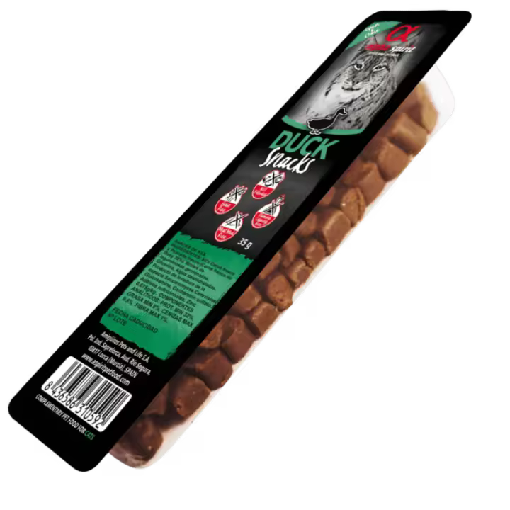 Alpha Spirit Snacks para Gato sabor Pato – Pack 16x35 g - 1