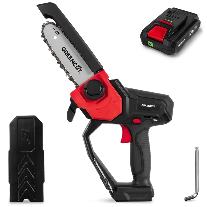 GREENCUT GSM200L Motosierra de mano con batería de litio de 20V para poda con espada de 152mm, 6" - 1