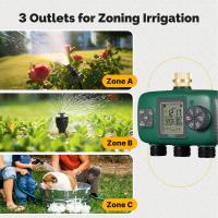MOES Timer De Riego Automático 3 Salidas Con Inlet De Latón IPX5 Impermeable Pantalla LCD Botón De Giro Para Jardín Aspersor - details 4