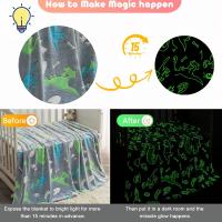 Manta De Dinosaurio Brillante En La Oscuridad Regalo Ideal Para Niños Cumpleaños Navidad San Valentín Pascua Regalos Mejores Juguetes De Peluche De Dinosaurio - details 6