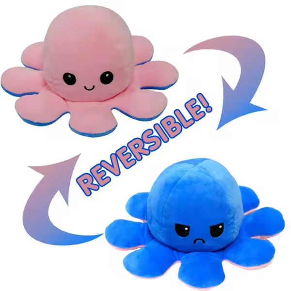 Juguetes reversibles de doble cara de la felpa del pulpo, pulpo reversible - 1