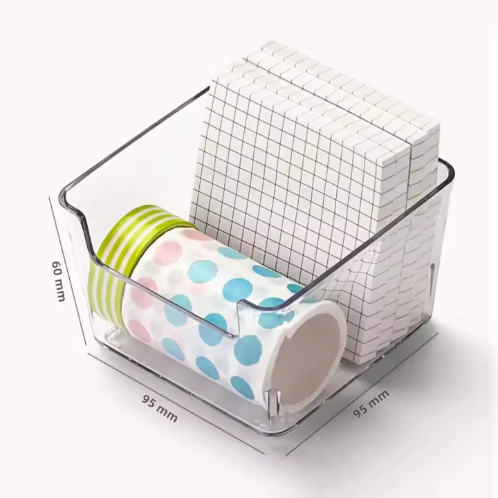 Caja De Almacenamiento Transparente Y Acrílica Para Notas Impermeable Organizador De Escritorio Para Estudiantes Con Cajones Separados - 1