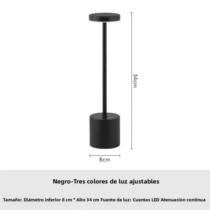 Lámpara De Mesa LED Toque Dimmable Recargable Con 3 Temperaturas De Color Luz Ambiente Creativa Para Hotel Decoración De La Cama - 1