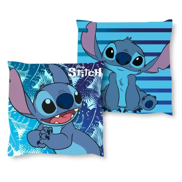 Stitch Cojines en rosa y azul de 38x38 cm en poliéster.– Suaves, Duraderos y con Estampados por Ambas Caras** - 1