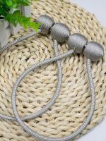 Amarras De Cortina Gris Con Hebilla Magnética Para Sala De Estar Y Dormitorio Fijación Sólida De 100% Poliéster - details 3