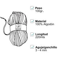 DEKORA SOUL - Ovillo de Algodón 100% Natural y Lanas para Tejer y Crochet, 100g, 220m - Ideal para Amigurumi y Proyectos Creativos - Disponible en Múltiples Colores - details 2