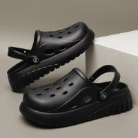 Sandalias De Plataforma Para Mujer Verano Antideslizantes Casual Playa Zapatos De Tela Sólida Cerrada Tobillera Clogs Sandalias - details 0