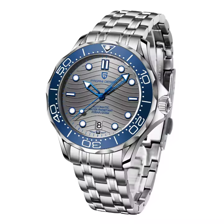 Reloj De Pulsera Mecánico PAGANI DESIGN Para Hombres Movimiento Automático NH35A Resistente Al Agua 20Bar Reloj De Reloj Hombre Con Marcas Arábigas Y Cristal De Zafiro - 1