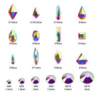 Decoraciones De Uñas Con Strass De Cristal Y Vidrio Mixed Size Rhinestones Para Arte De Uñas 3D Diamantes Gemas Accesorios De Uñas SS4 SS6 SS8 SS10 SS12 - details 2