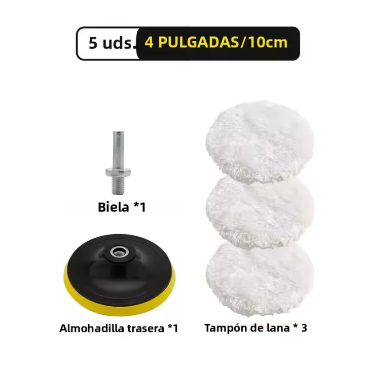 Juego De 5 Piezas De Pads De Pulido Para Coche 3/4/5 Pulgadas Esponja De Cera Para Pintura De Rueda De Lana Cuidado Del Coche - 1