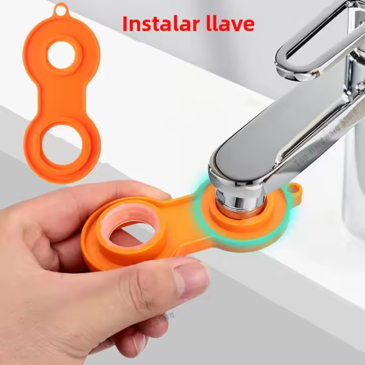 Cabezal De Rociador Universal De Metal 1080° Con Adaptador 22/24mm Para Fregadero Extensor De Grifo Aerador Burbuja Boquilla Noya Para Cocina Y Baño - 1