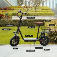 iScooter i12 Patinete eléctrico con asiento y cesta trasera, motor de 500W, batería de 36V 7.5Ah, neumático neumático de 12 pulgadas, velocidad máxima de 25km/h, alcance máximo de 35km, frenos de disco dobles, absorción de impactos doble - details 10