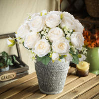 Flores Artificiales De Seda Blanca Peonía Para Decoración De Hogar Vaso Navidad Boda Fiesta Accesorios De Aro De Navidad - details 11