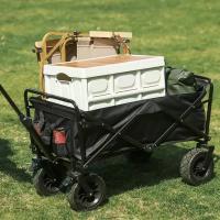 Carrito de Transporte de Mano Plegable ,Carro con 4 Ruedas Grandes con Freno Resistentes para Camping, Playa,Jardín,Piscina, Casa o Almacén.Carreta plegable para jardín y aire libre con bolsa.Carretilla con Mango Ajustable CARRO. - details 1