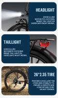 OT18-3 ONESPORT Bicicleta eléctrica estándar de la UE 26*2,35 pulgadas Neumáticos 250W Motor Ciudad eléctrica E-Bike 36V 14.4Ah Batería 25 km/h - details 6
