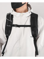 Mochila para exteriores tipo caja abierta, sencilla, transpirable, con doble hombro, gran capacidad, para hombre, con compartimento para zapatos independiente por USB. - details 21