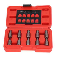 Juego De 10 Piezas De Extractores De Tornillos Dañados Con Bit De Taladro Cabeza Hexagonal Multi Esplín Herramienta De Remoción De Tornillos Y Tornillos De Espiral Izquierda - details 0