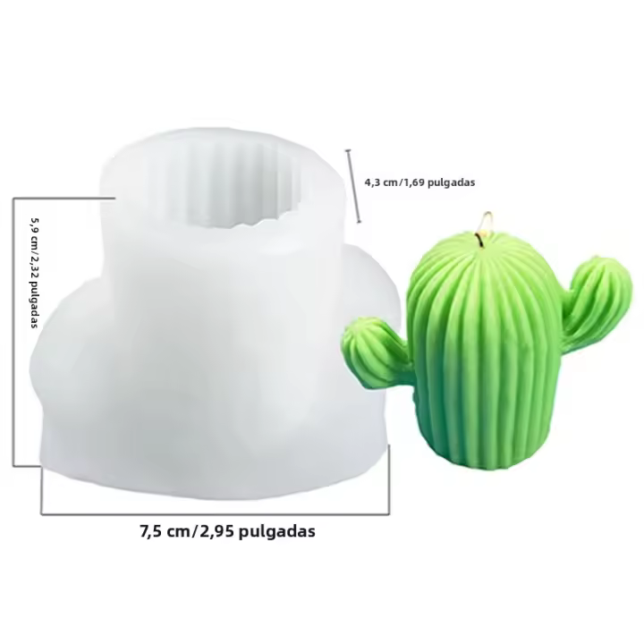 Molde De Velas De Silicona En Forma De Cactus Para Artesanía DIY Molde Para Resina Y Sabão Aromaterapia Herramientas De Fabricación De Velas - 1