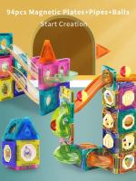 Bloques De Construcción Magnéticos 3D Para Niños 94PCS Juego Educativo De Carreras De Marmol Puzzle De Tubo De Asamblea Juguetes Para Regalos - details 2