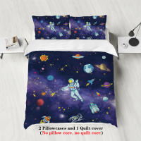 Juego De Cama 3 Piezas Estilo Espacial Con Patrón De Astronauta Y Cielo Estrellado Funda De Edredón Y 2 Fundas De Almohada Poliéster Cómodo Set De Cama - details 7