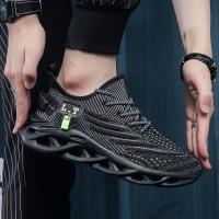 Zapatillas Deportivas YRZL Para Hombre Negras Transpirables Malla Antideslizantes Absorben Choques Casual Running Zapatos De Verano - details 12