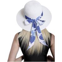 Kebedo Moda Sombrero de Paja para Mujer, ala Ancha, Banda Floral, Plegable, Grande, Pamela de Verano Transpirable, Ligero con cinta decorativa para Vacaciones, Fiesta, Viaje, Sombrero de playa para el Sol, Talla Única ajustable 56-57cm - details 4