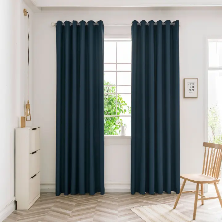 Cortinas de bloqueo de luz negras para dormitorio y sala de estar, 1 panel 100% poliéster con aislamiento de respaldo negro (varios colores) - 1