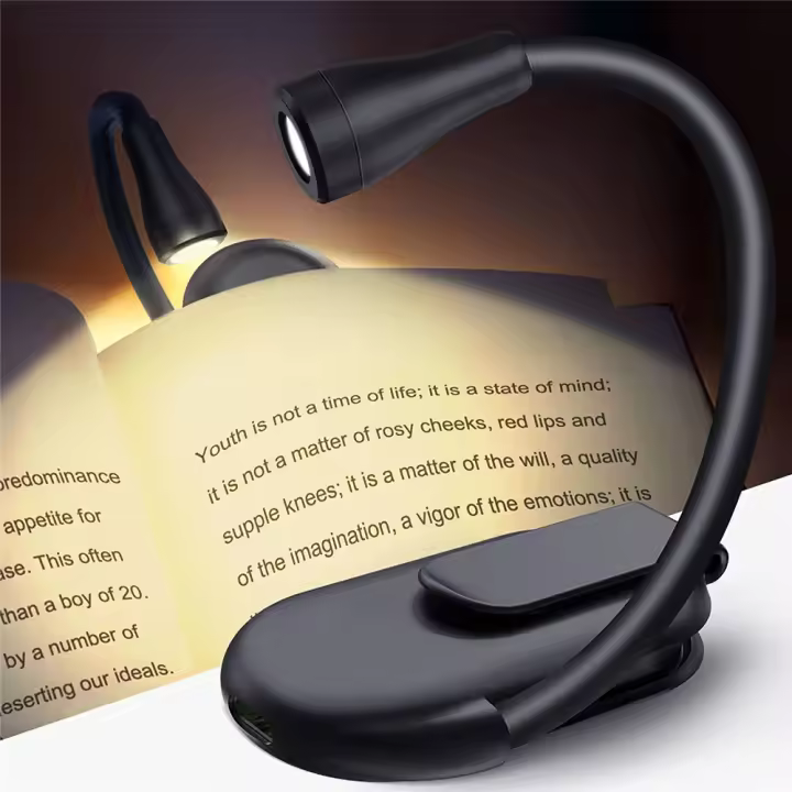 Lámpara De Lectura Para Libros LED Recargable Con Iluminación Nocturna Clip En Cama 3 Colores Brillo Sin Limites Luz De Lectura - 1