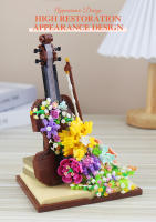Set De Bloques De Construcción DIY Mini Piano Y Violín Con LED Modelos De Flor Eterna Y Catarata Juguetes Para Niños Regalo De Cumpleaños - details 8